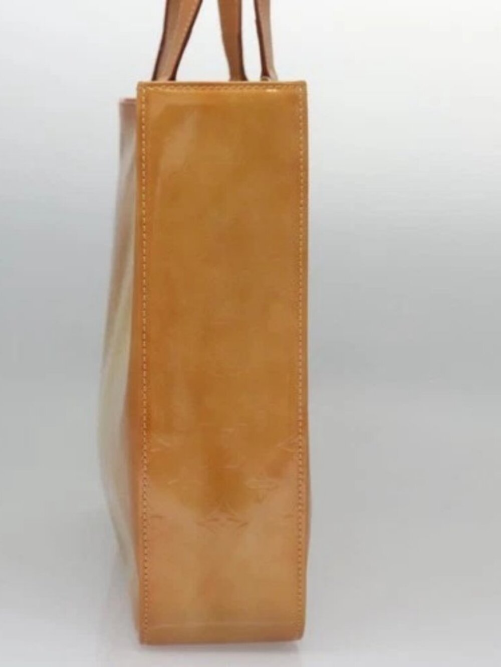 LOUIS VUITTON Monogram Vernis Columbus Tote Bag Beige M91023 LV Auth 100753 - Picture 4 of 16